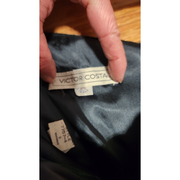 Nwt VINTAGE Victor Coasta Strapless Green Velvet Dress Size 6 Corset & Zip Close - Picture 12 of 16